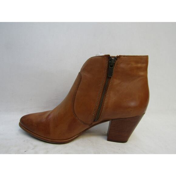 FRYE Womens Size 8.5 M Brown Leather Zip Ankle Boots Bootie - Picture 2 of 11